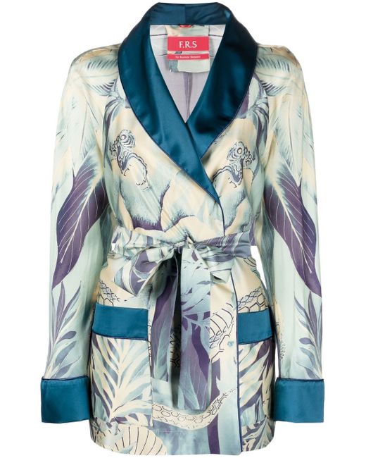 For Restless Sleepers Dione jungle-print silk jacket