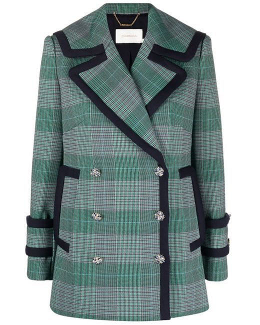 Zimmermann check-pattern double-breasted jacket
