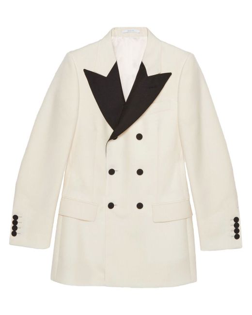 Gucci contrasting-lapel double-breasted jacket
