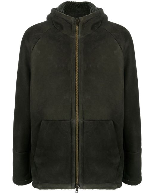 Salvatore Santoro zip-up leather-shearling coat