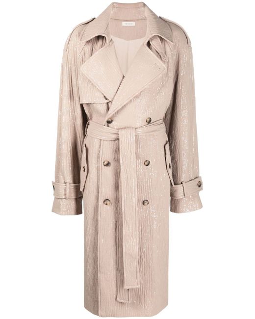The Mannei sequinned double-breasted trench coat
