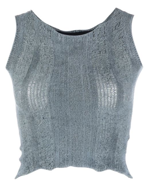 Vitelli open-knit sleeveless top