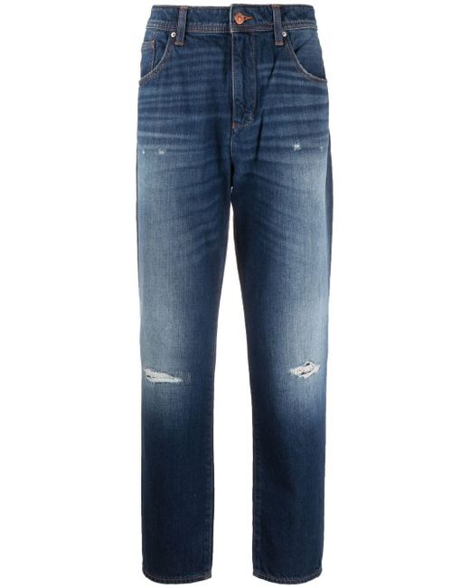Armani Exchange slim-fit distressed denim jeans