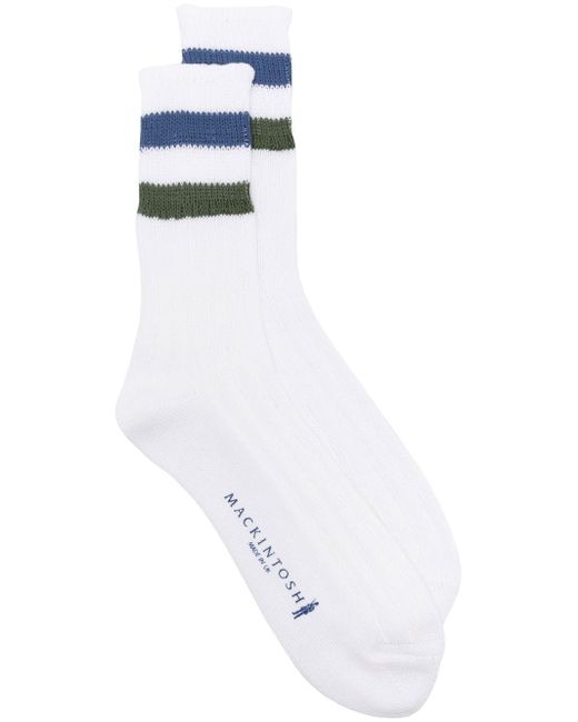 Mackintosh stripe-trim cotton socks