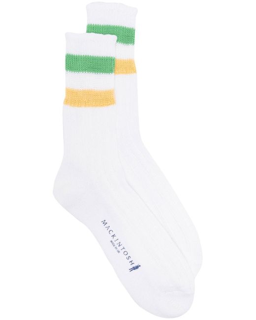 Mackintosh stripe-trim cotton socks