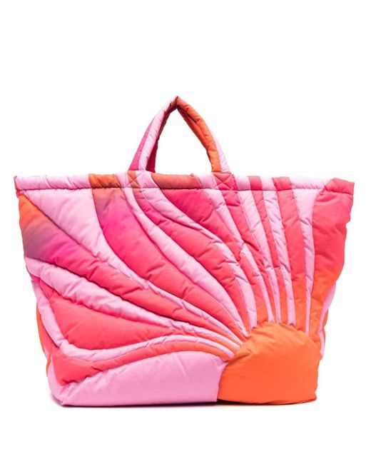 Erl Sunset puffer tote bag