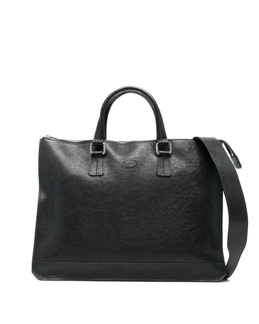 Il Bisonte leather logo-embossed tote bag