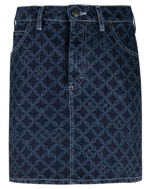 Charles Jeffrey Loverboy jacquard-pattern denim skirt
