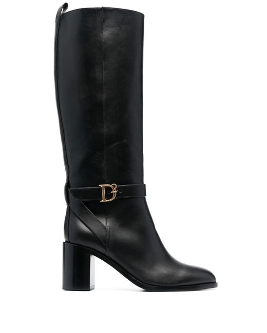 Dsquared2 logo-buckle leather boots