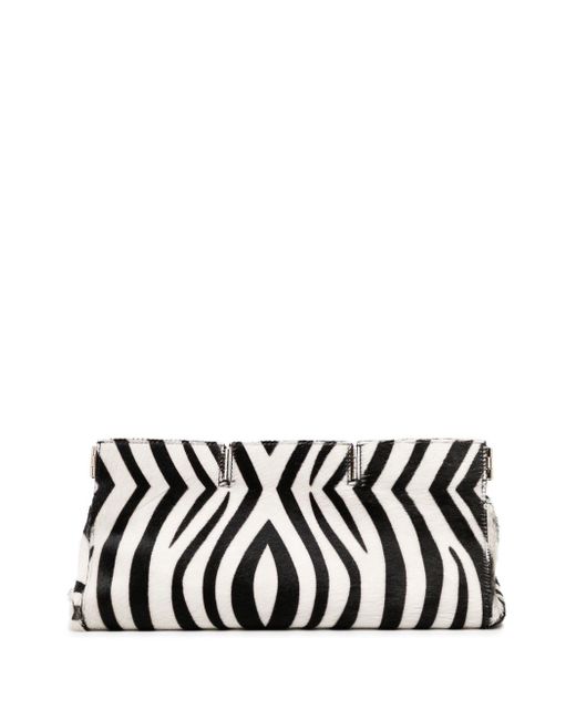 Peter Do zebra-print leather clutch bag