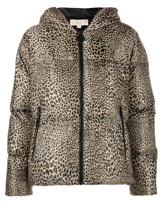 Michael Michael Kors leopard-print hooded puffer jacket