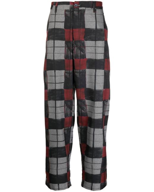 4Sdesigns check-print cropped trousers