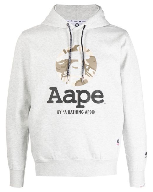 Aape By *A Bathing Ape® logo print pullover hoodie