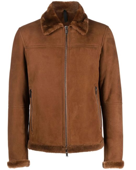 Tagliatore pointed-collar zip-up jacket