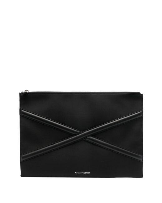 Alexander McQueen Harness logo-print clutch bag
