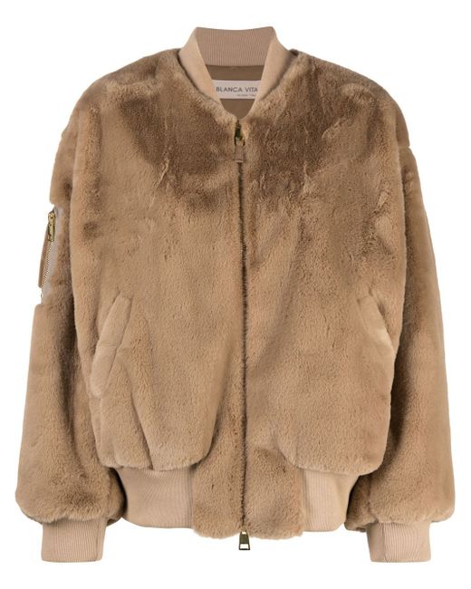 Blanca Vita faux-fur bomber jacket