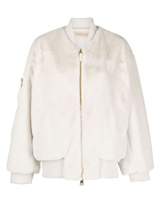 Blanca Vita faux-fur bomber jacket