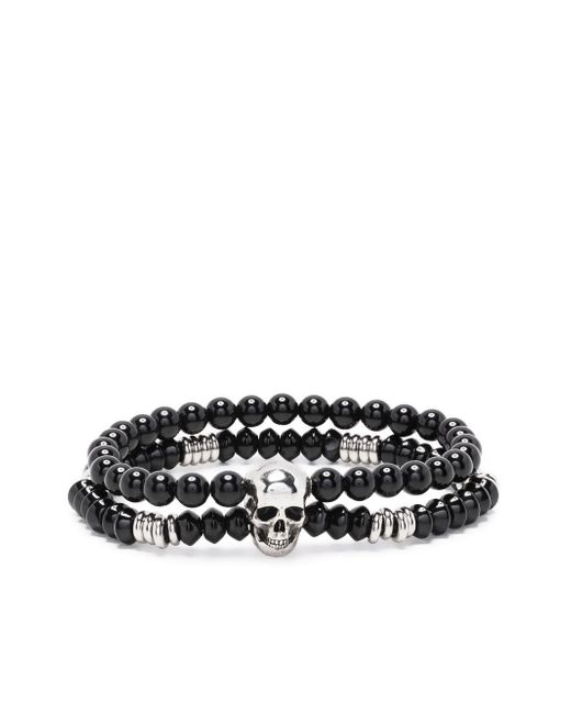Alexander McQueen double-layered agate bead bracelet