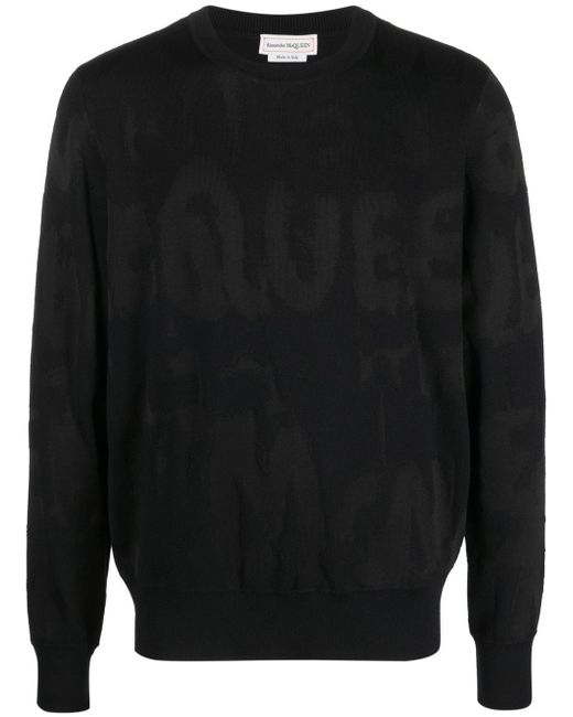 Alexander McQueen logo-print crew-neck sweater