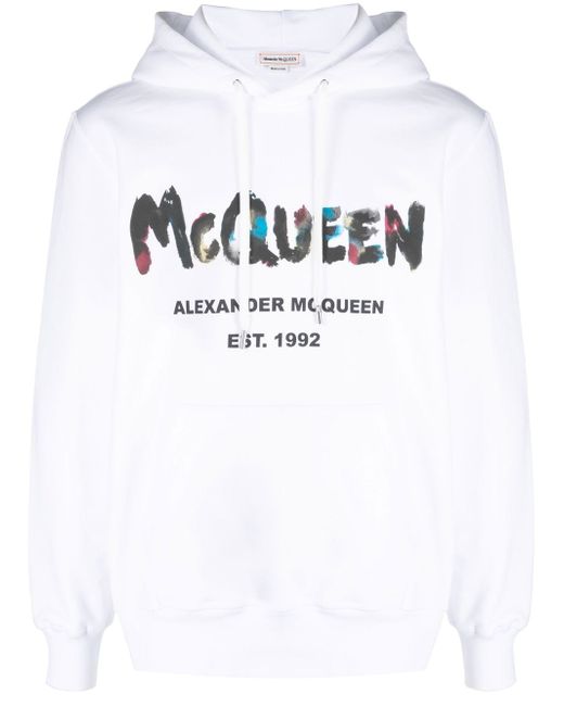 Alexander McQueen Graffiti-print cotton hoodie