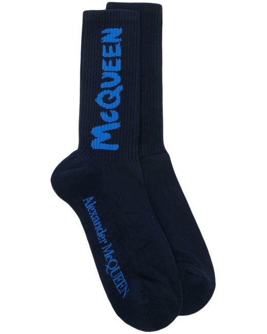 Alexander McQueen logo-print detail ankle socks