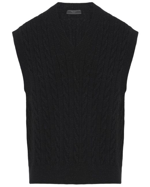 Prada cashmere and lamé knitted vest