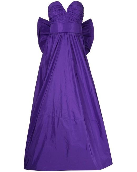 Bambah oversize bow detail silk gown
