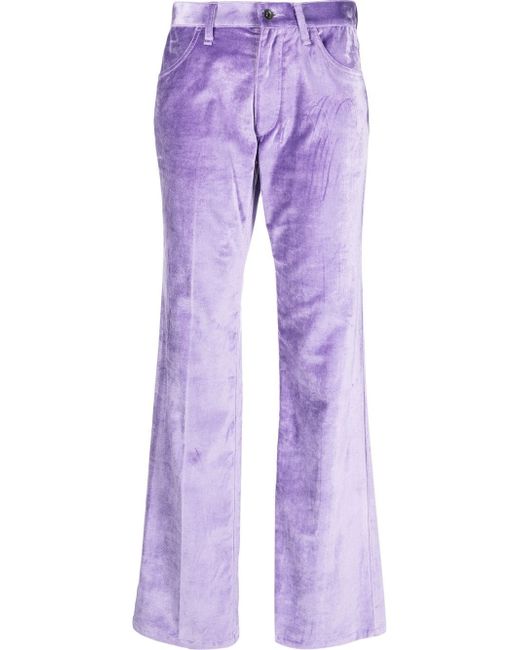 Rag & Bone velvet-finish high-waisted trousers