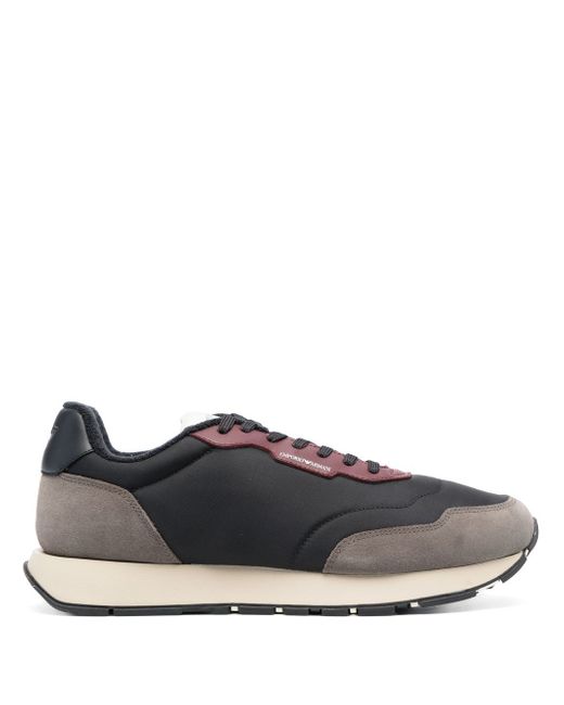 Emporio Armani contrasting panel lace-up sneakers