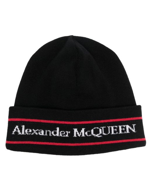 Alexander McQueen logo intarsia-knit cashmere beanie
