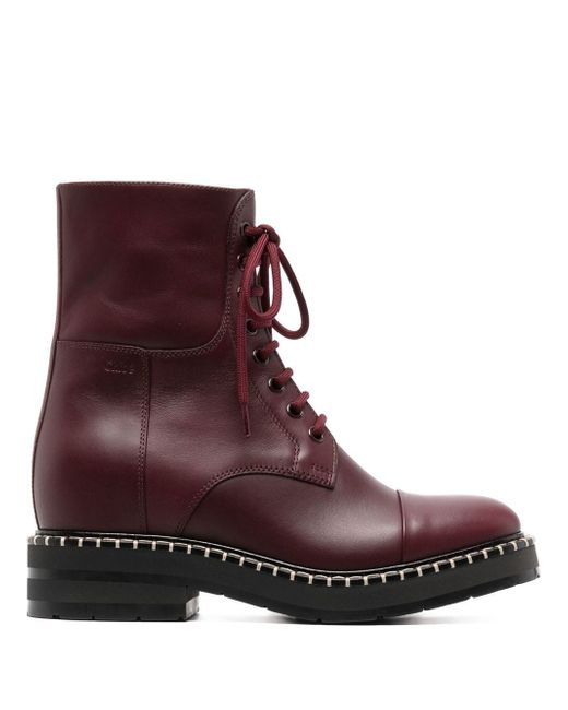 Chloé Noua lace-up leather boots