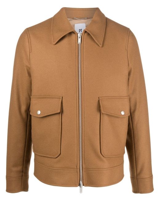 PT Torino zipped long-sleeved shirt jacket