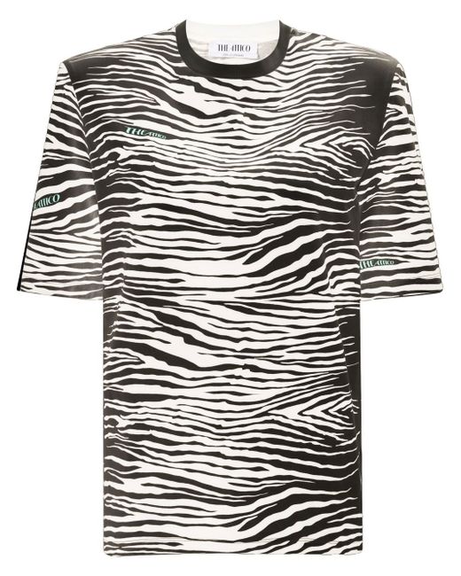 Attico zebra-print short-sleeved T-shirt