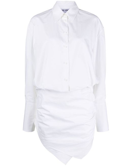 Attico ruched-front shirtdress