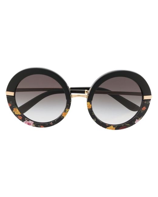 Dolce & Gabbana floral-print round-frame sunglasses