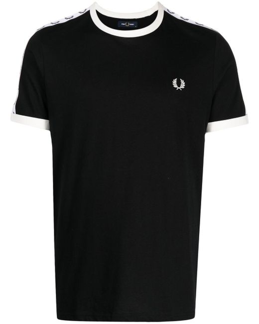 Fred Perry logo-tape cotton T-shirt