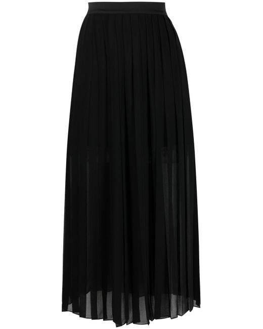 Murmur side-slit pleated midi skirt