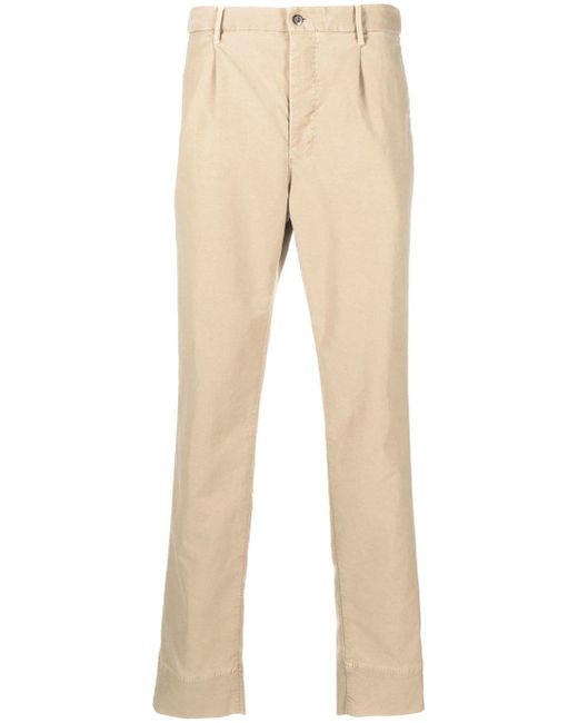 Incotex tapered-leg cotton trousers
