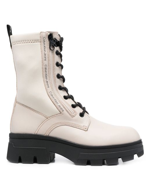 Calvin Klein lace-up leather combat boots