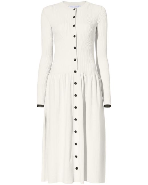 Proenza Schouler White Label ribbed-knit buttoned midi dress