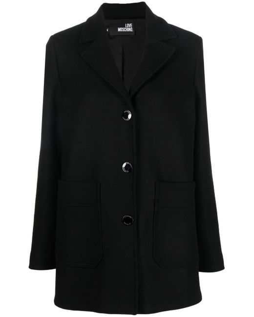 Love Moschino single-breasted wool coat