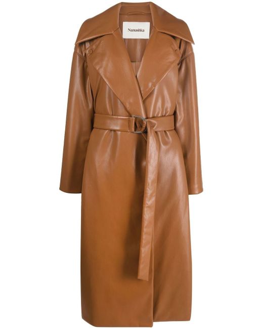Nanushka faux-leather padded coat
