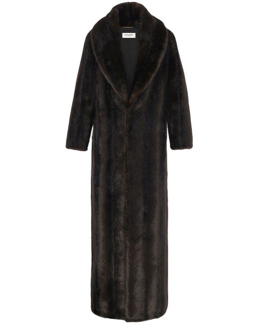Saint Laurent faux-fur long coat