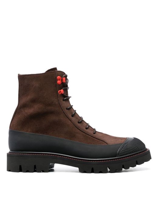Kiton lace-up suede ankle boots