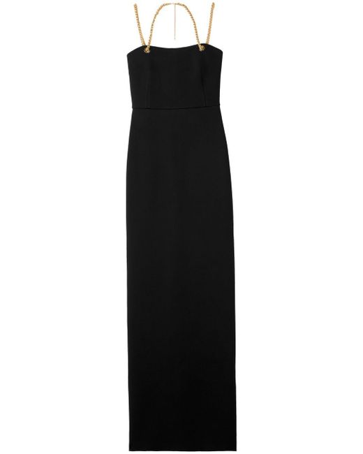 St. John chain strap evening gown