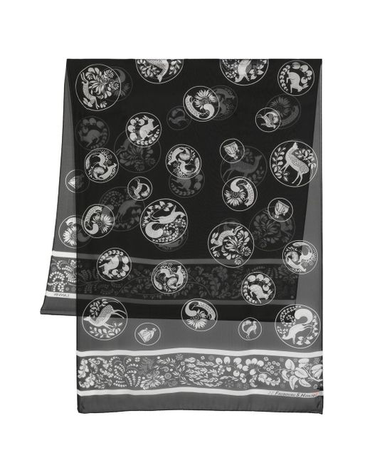 Lanvin graphic-print silk scarf