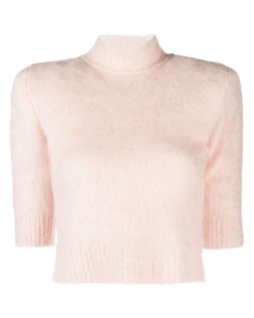 Sportmax high-neck cropped knit top