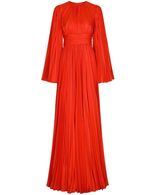 Dolce & Gabbana slit-sleeved pleated gown