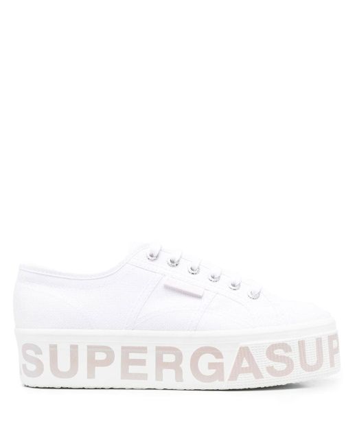 Superga logo-print flatform sneakers