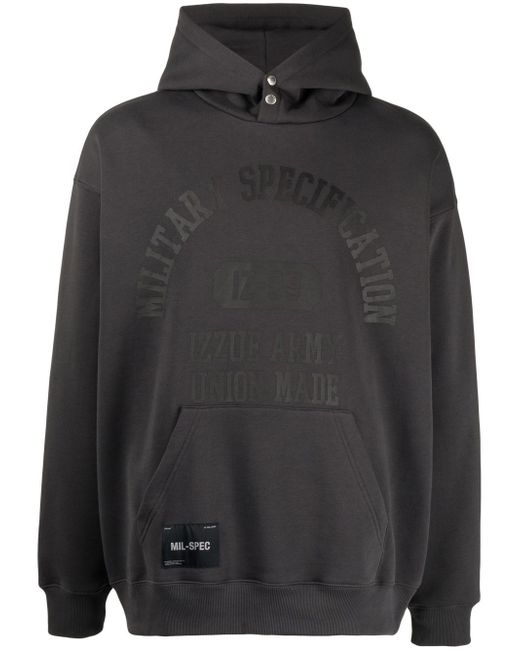 Izzue logo-print cotton hoodie